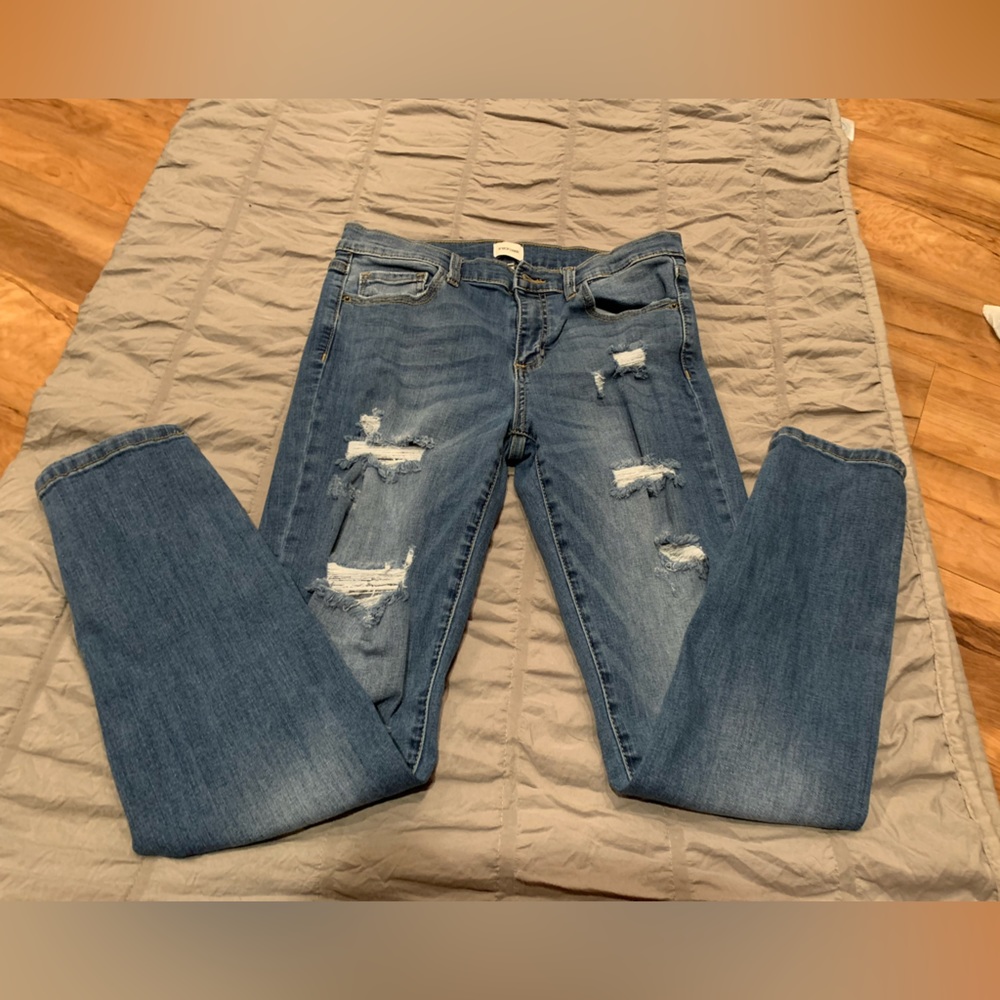 Sneak Peek Distressed Skinny Jeans